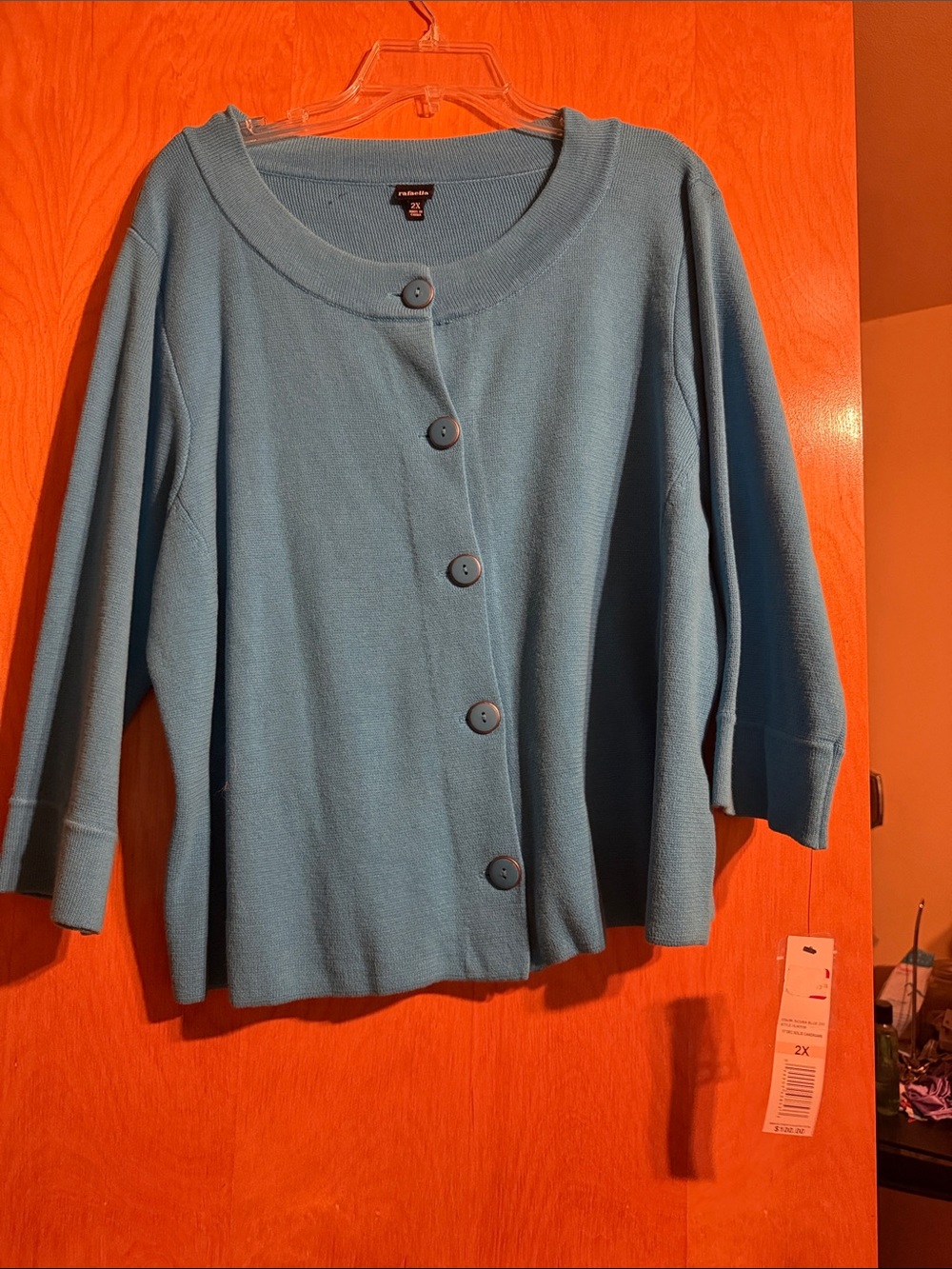 Blue Button-Up Cardigan Sweater